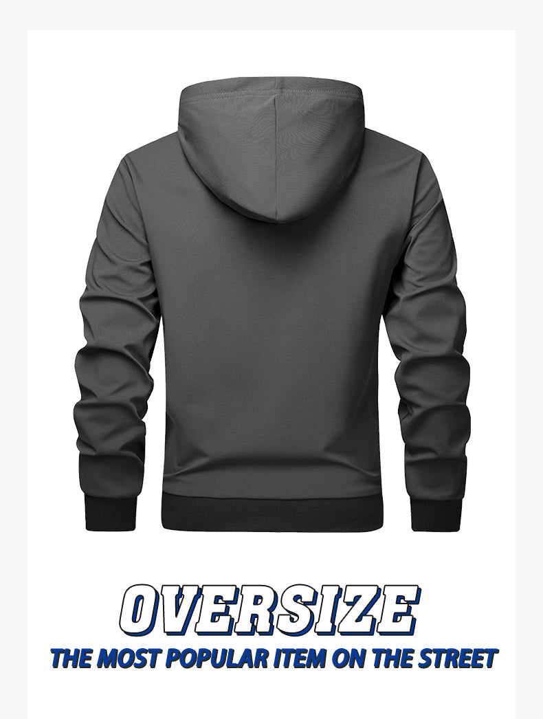 Casual Sporty Versatile Hooded Pullover Composite Fashion Long Sleeve Sweatshirt Jacket