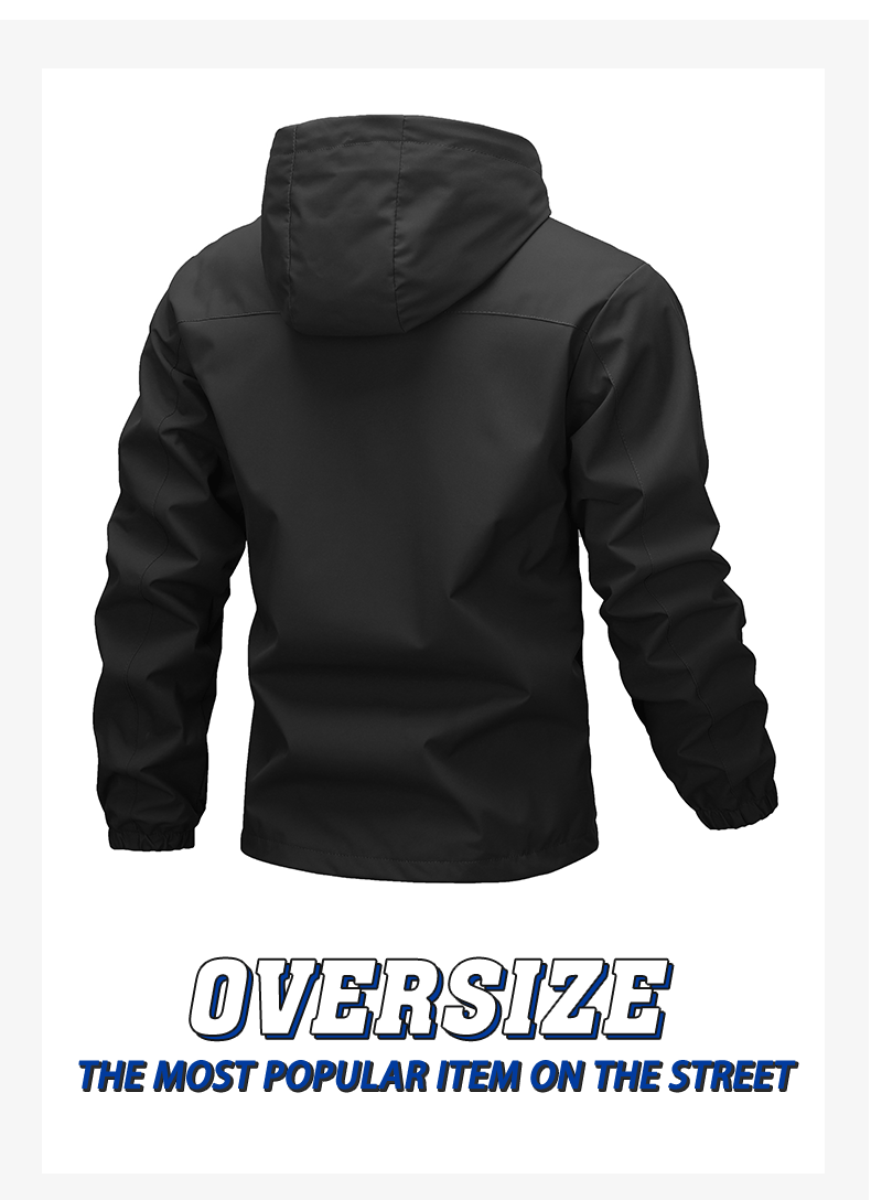 American high street casual versatile sports outdoor single flush waterproof hooded jacket top
