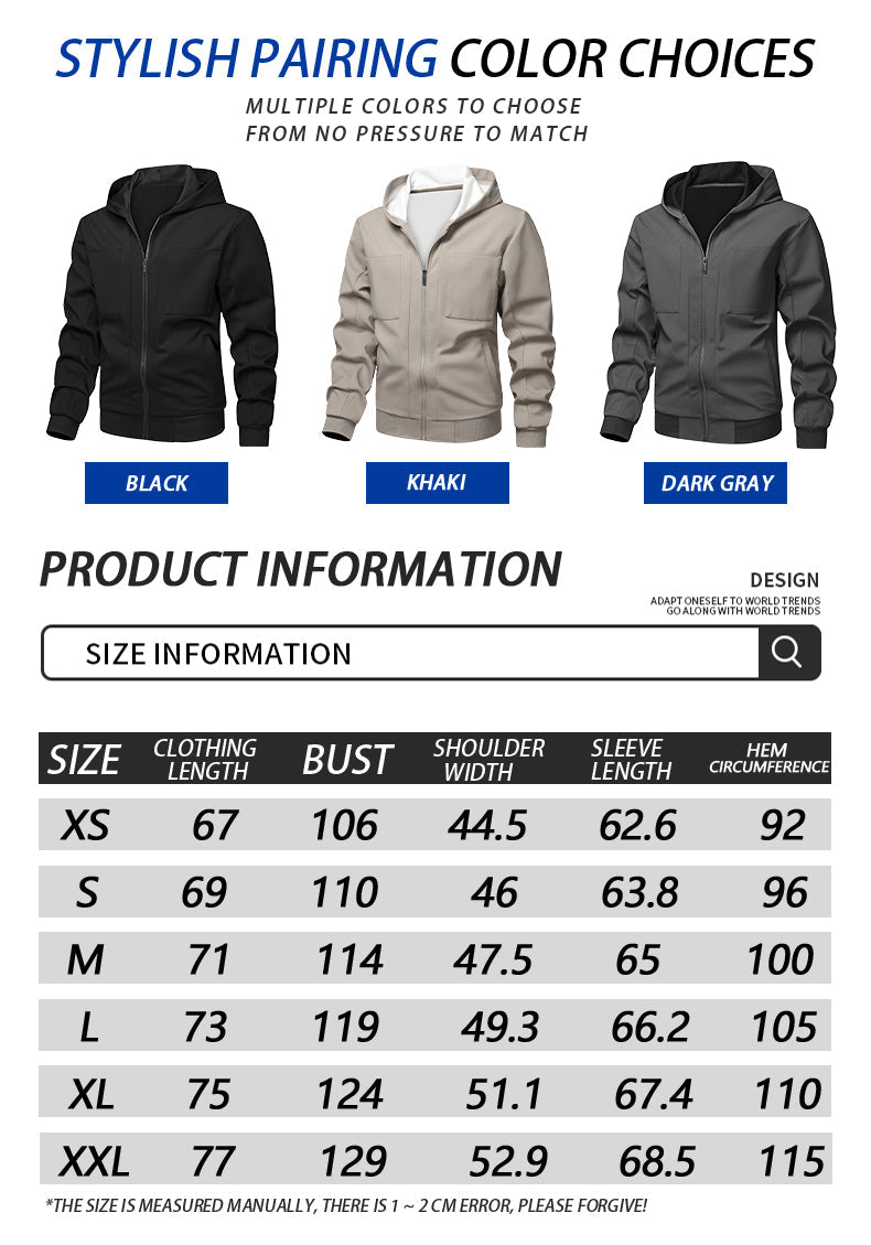 Casual Sporty Versatile Hooded Pullover Composite Fashion Long Sleeve Sweatshirt Jacket