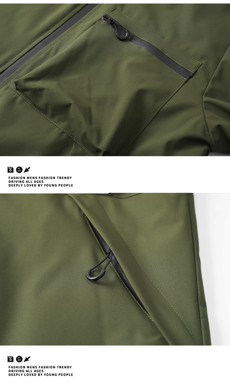 American high street casual versatile sports outdoor single flush waterproof hooded jacket top