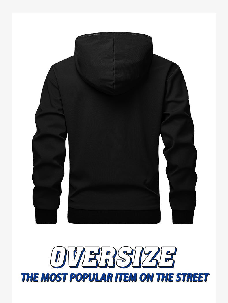 Casual sports versatile hooded cardigan composite fashionable long sleeved sweatshirt jacket